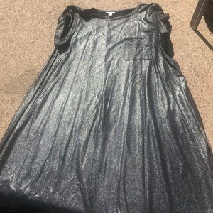 Grey/Black Glittery LuLaRoe Carly Dress
